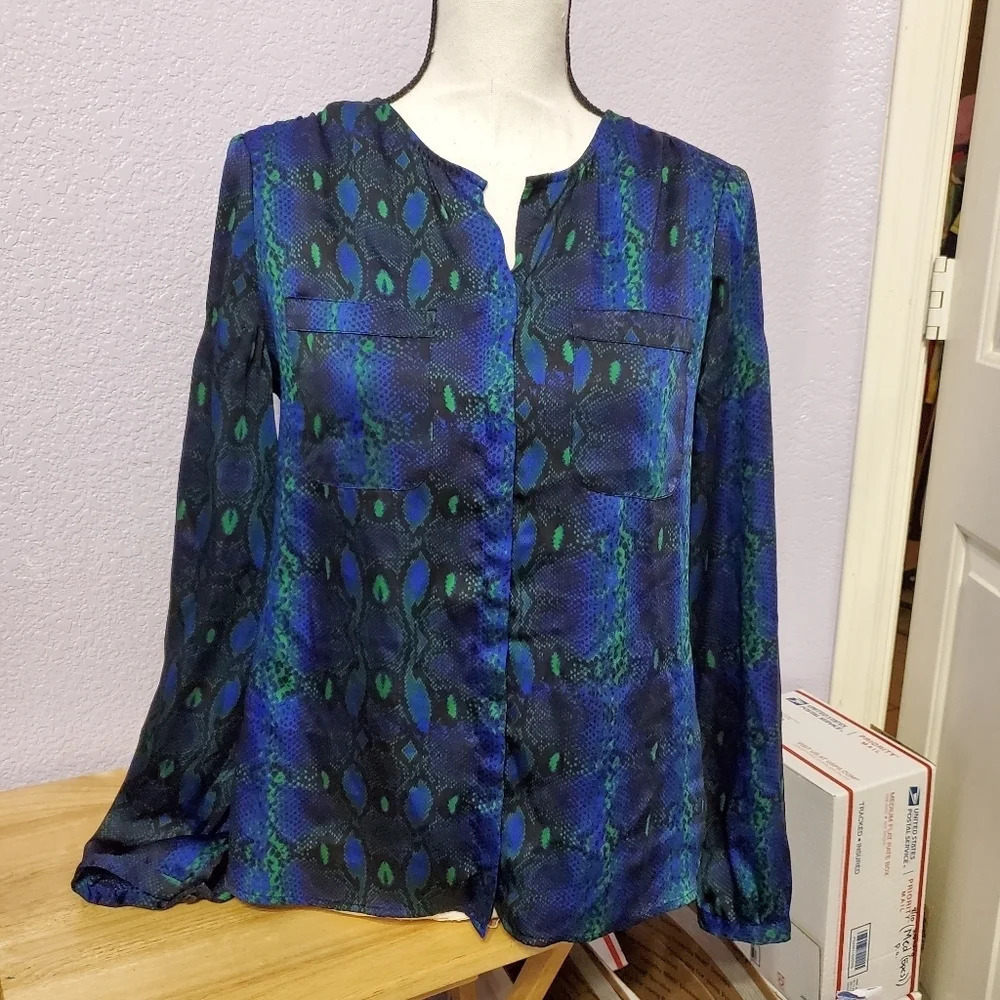 🔥 Liz Claiborne Snake Print Blouse S